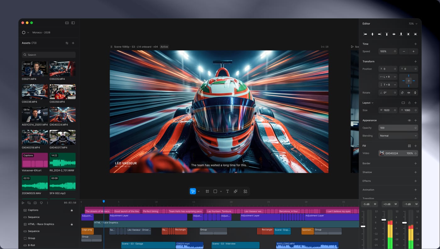 Aperçu de Diffusion Studio, alternative gratuite et open source à CapCut Pro