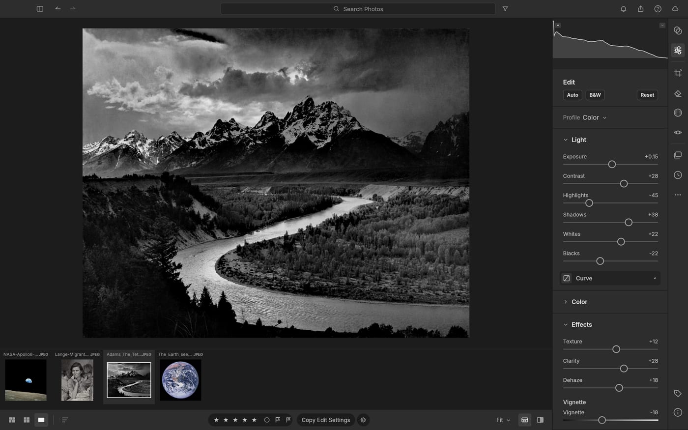 Aperçu de LightCraft, alternative gratuite et open source à Lightroom