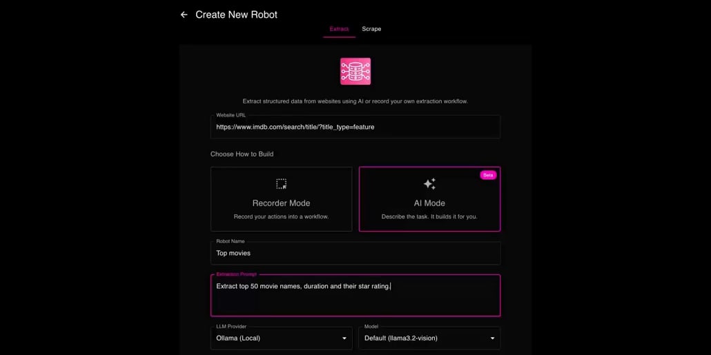 Aperçu de Maxun, alternative gratuite et open source à ScrapingBee