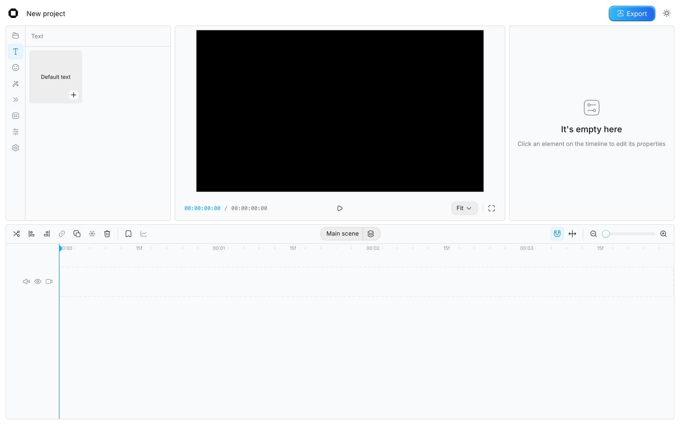 Screenshot of OpenCut, the free open source alternative to CapCut Pro